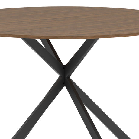 Wooden Dining Table 120cm Wide Round for 4 People - Velmora