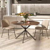 Wooden Dining Table 120cm Wide Round for 4 People - Velmora