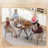 Wooden Dining Table 120cm Wide Round for 4 People - Velmora
