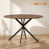 Wooden Dining Table 120cm Wide Round for 4 People - Velmora