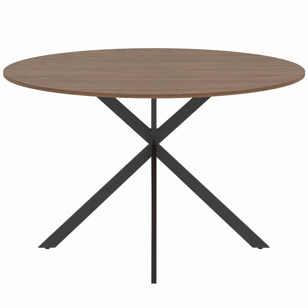 Wooden Dining Table 120cm Wide Round for 4 People - Velmora