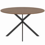 Wooden Dining Table 120cm Wide Round for 4 People - Velmora