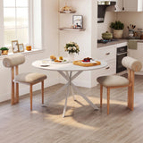 Wooden Dining Table 120cm Wide Round for 4 People - Velmora