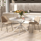 Wooden Dining Table 120cm Wide Round for 4 People - Velmora
