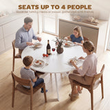 Wooden Dining Table 120cm Wide Round for 4 People - Velmora