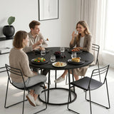 Wooden Dining Table 120cm Wide Round - Velmora