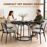 Wooden Dining Table 120cm Wide Round - Velmora