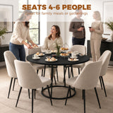 Wooden Dining Table 120cm Wide Round - Velmora
