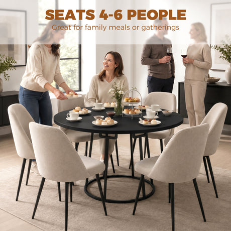Wooden Dining Table 120cm Wide Round - Velmora