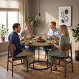 Wooden Dining Table 120cm Wide Round - Velmora