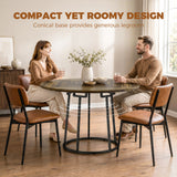 Wooden Dining Table 120cm Wide Round - Velmora