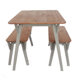 Wooden Dining Table 120cm Wide With 2 Dining Benches - Corona