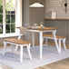 Wooden Dining Table 120cm Wide With 2 Dining Benches - Corona