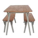 Wooden Dining Table 140cm Wide With 2 Dining Benches - Corona