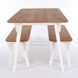 Wooden Dining Table 140cm Wide With 2 Dining Benches - Corona