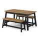 Wooden Dining Table 150cm Wide With 2 Dining Benches - Corona