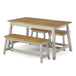 Wooden Dining Table 150cm Wide With 2 Dining Benches - Corona
