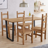 Wooden Dining Table 150cm Wide With 4 Corona Dining Chairs - Texas