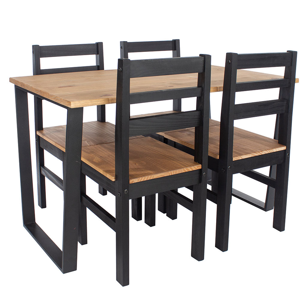 Wooden Dining Table 150cm Wide With 4 Texas Linea Dining Chairs - Texas