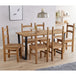Wooden Dining Table 150cm Wide With 6 Corona Dining Chairs - Texas
