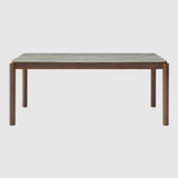 Wooden Dining Table 180cm Wide With Marble Effect Glass Top for 6 to 8 People - Willow