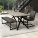 Wooden Dining Table With 2 Archer Grey Chairs And Bench - Narvik