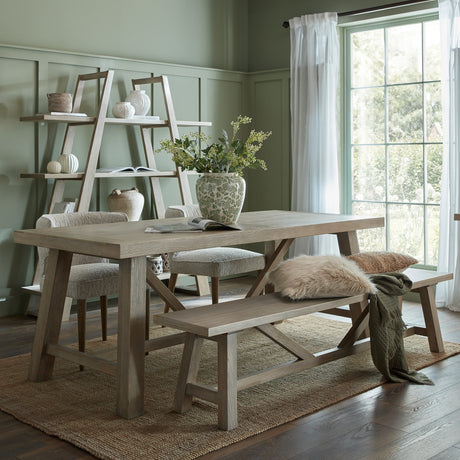 Wooden Dining Table 200cm Wide for 6 People - Haldon