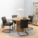 Wooden Dining Table With 4 Adele Grey Dining Chairs - Yale