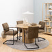 Wooden Dining Table With 4 Adele Grey Dining Chairs - Yale