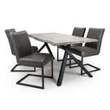 Wooden Dining Table With 4 Archer Grey Chairs - Narvik