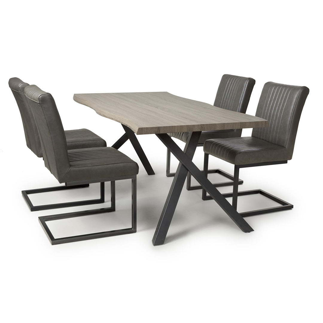 Wooden Dining Table With 4 Archer Grey Chairs - Narvik
