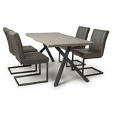 Wooden Dining Table With 4 Archer Grey Chairs - Narvik