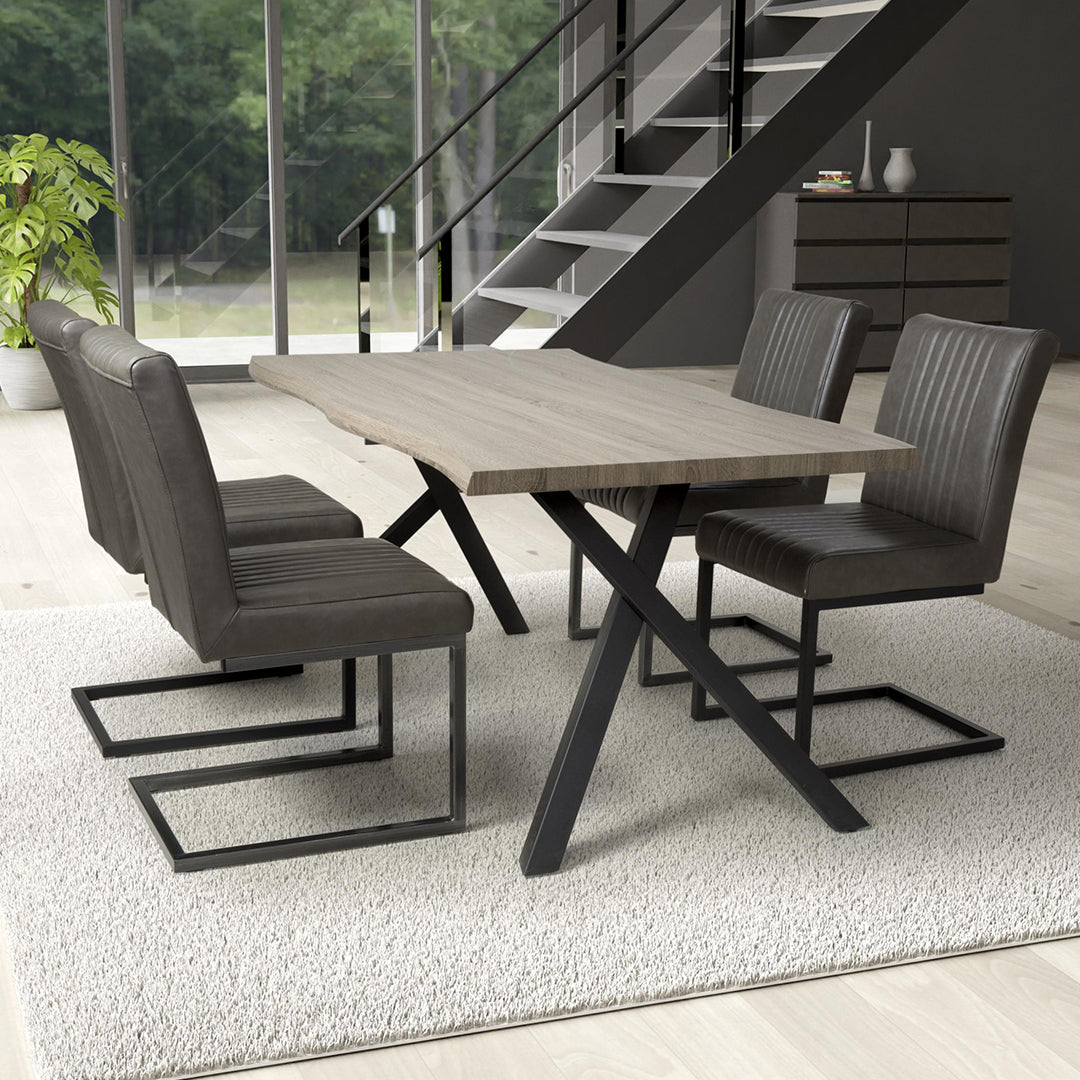 Wooden Dining Table With 4 Archer Grey Chairs - Narvik