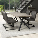 Wooden Dining Table With 4 Archer Grey Chairs - Narvik