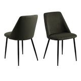 Wooden Dining Table With 4 Ines Olive Green Dining Chairs - Yale