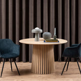Wooden Dining Table for 4 People 120cm Wide Round - Christo