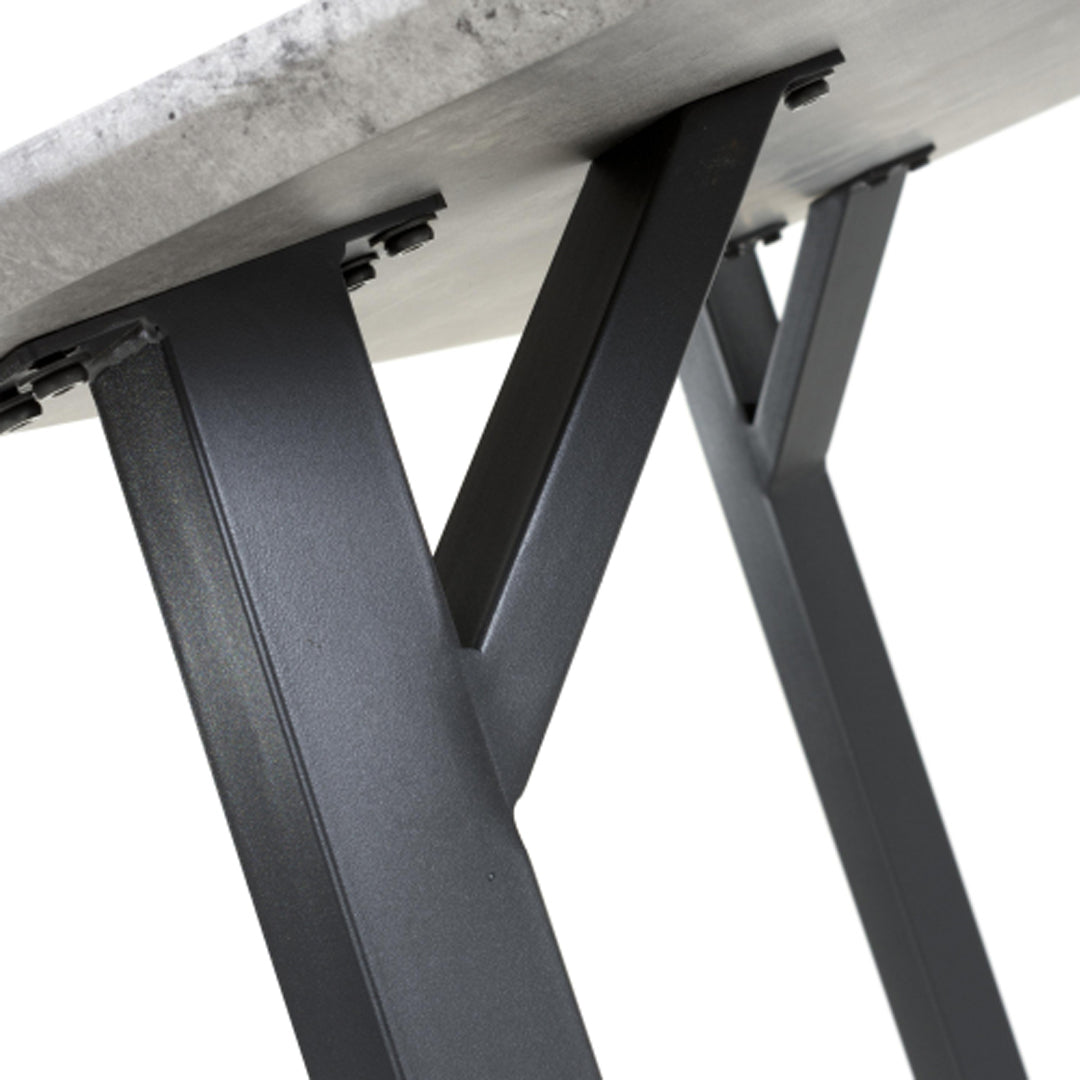 Wooden Dining Table for 4 People in Concrete Effect - Loxdale