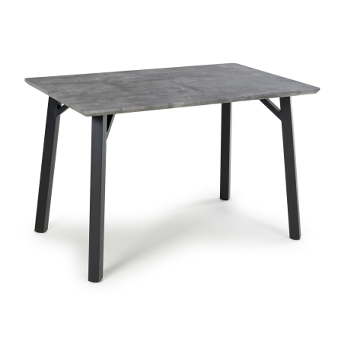 Wooden Dining Table for 4 People in Concrete Effect - Loxdale