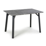 Wooden Dining Table for 4 People in Concrete Effect - Loxdale