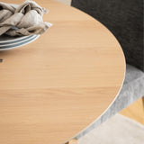 Wooden Dining Table for 4 People Round - Duncan