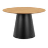 Wooden Dining Table for 4 People Round With Oak Top - Soli