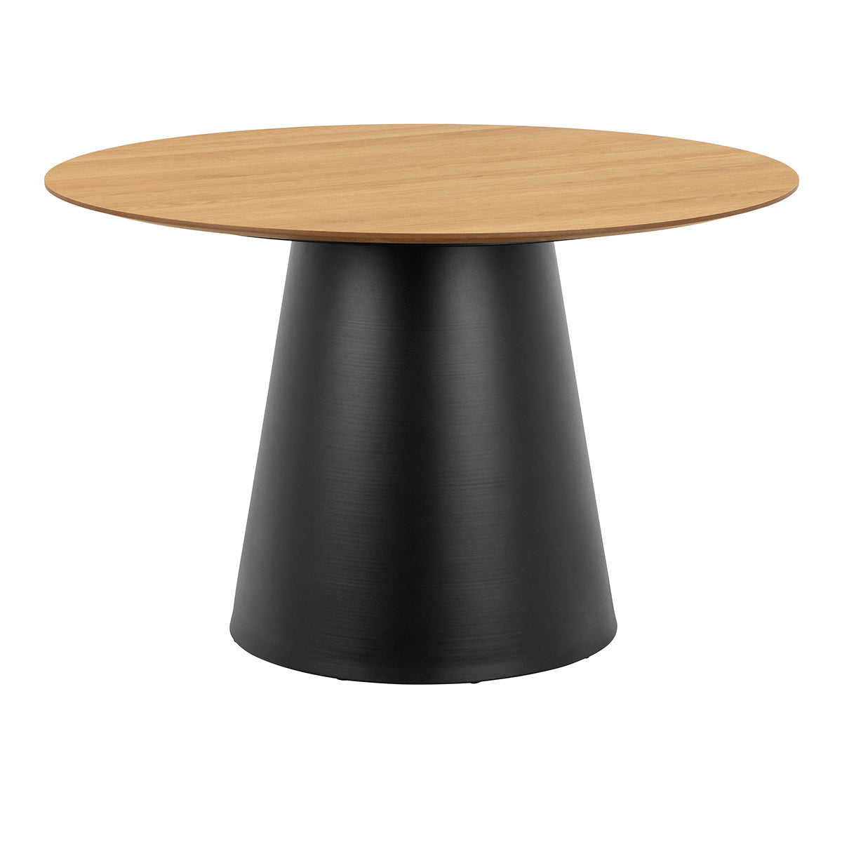 Wooden Dining Table for 4 People Round With Oak Top - Soli