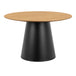 Wooden Dining Table for 4 People Round With Oak Top - Soli
