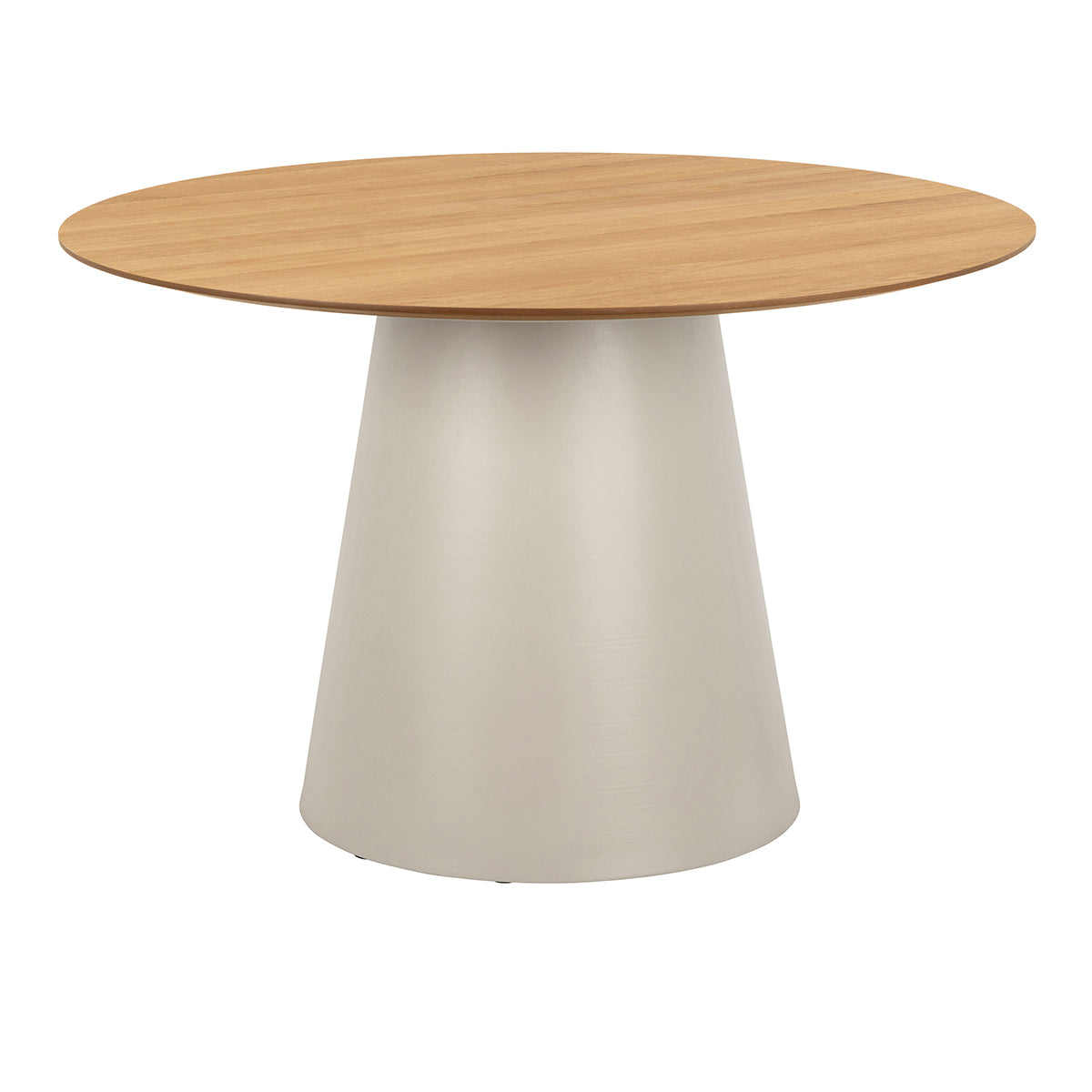 Wooden Dining Table for 4 People Round With Oak Top - Soli