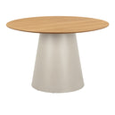 Wooden Dining Table for 4 People Round With Oak Top - Soli