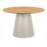 Wooden Dining Table for 4 People Round With Oak Top - Soli