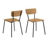 Wooden Dining Table With 4 Peru Oak Dining Chairs - Peru