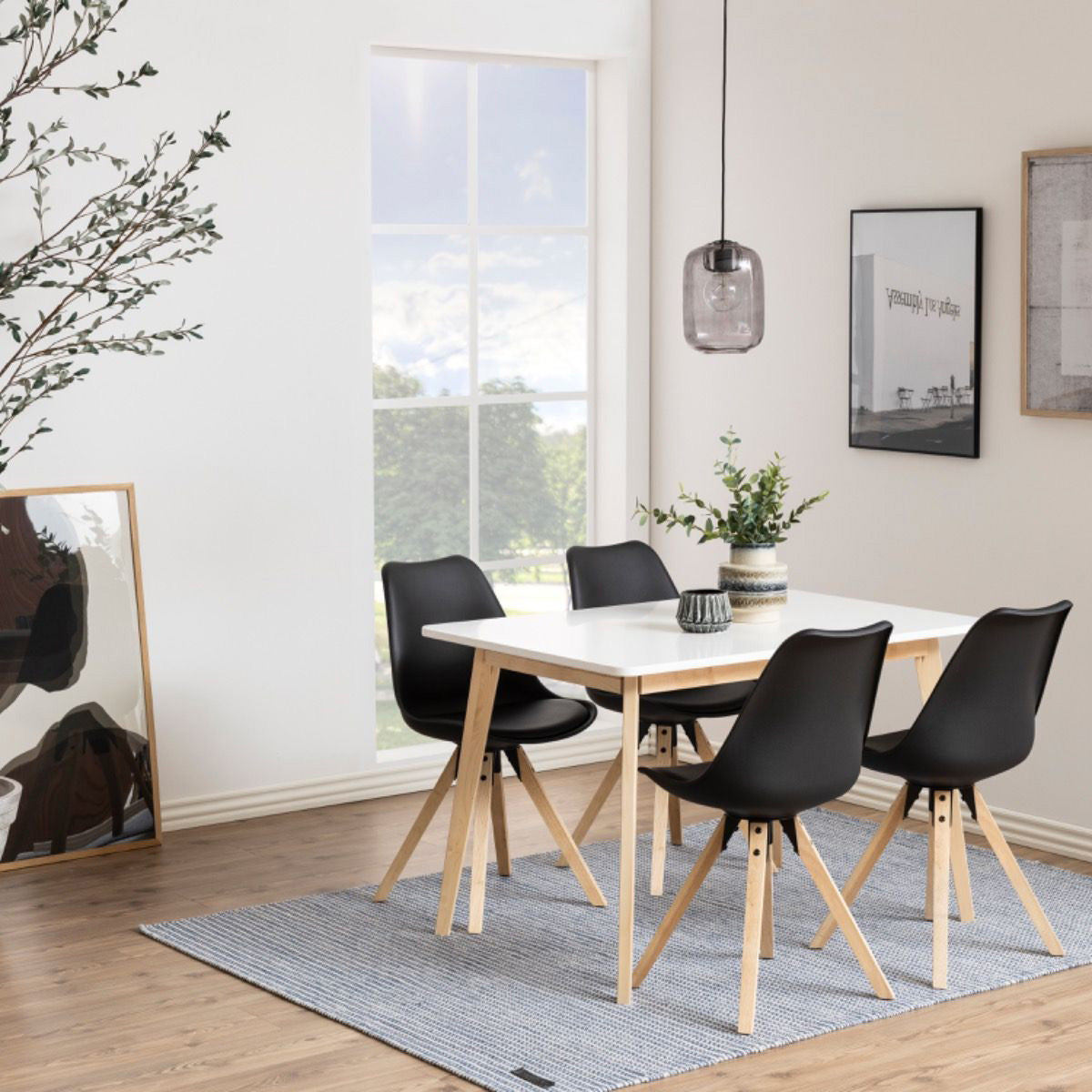 Wooden Dining Table for 4 to 6 People Rectangular - Raven