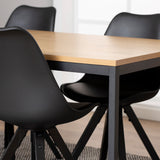 Wooden Dining Table for 4 to 6 People Rectangular - Seaford