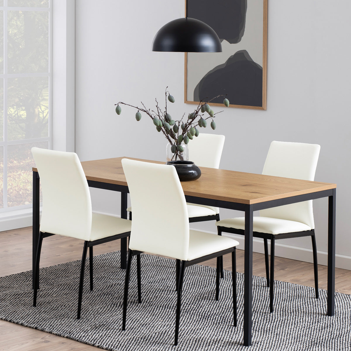 Wooden Dining Table for 4 to 6 People Rectangular - Seaford